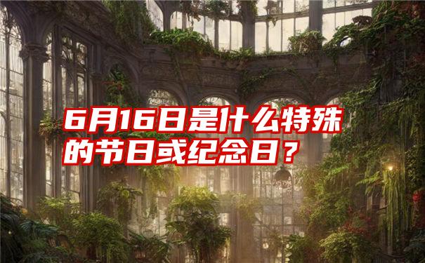 6月16日是什么特殊的节日或纪念日？