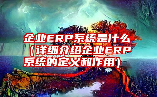 企业ERP系统是什么（详细介绍企业ERP系统的定义和作用）