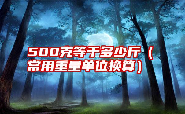 500克等于多少斤（常用重量单位换算）