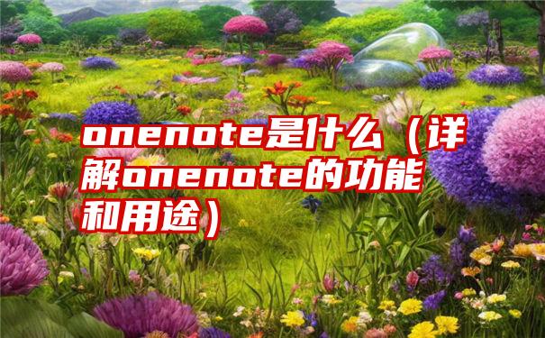 onenote是什么（详解onenote的功能和用途）