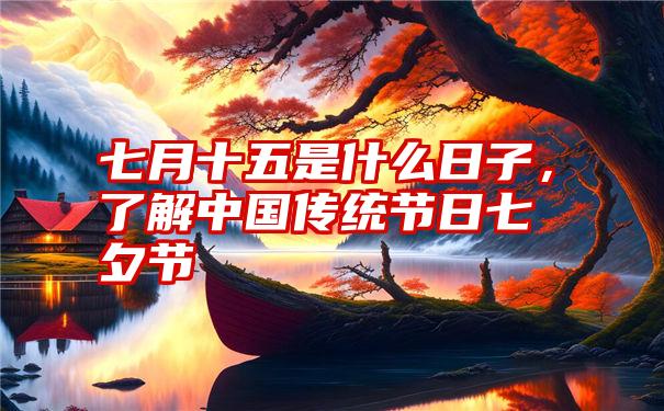 七月十五是什么日子，了解中国传统节日七夕节