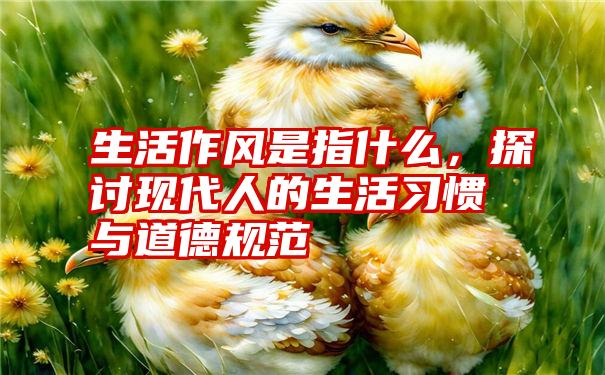 生活作风是指什么，探讨现代人的生活习惯与道德规范