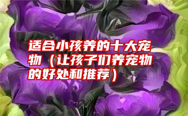 适合小孩养的十大宠物（让孩子们养宠物的好处和推荐）