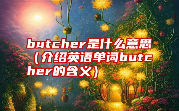 butcher是什么意思（介绍英语单词butcher的含义）