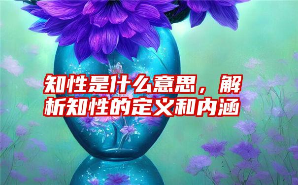 知性是什么意思，解析知性的定义和内涵