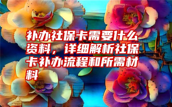 补办社保卡需要什么资料，详细解析社保卡补办流程和所需材料