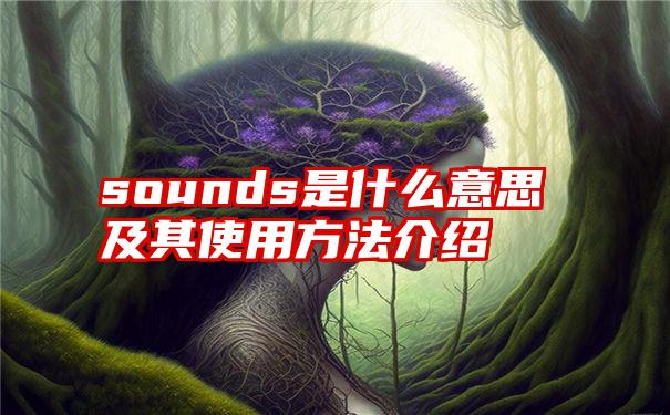 sounds是什么意思及其使用方法介绍