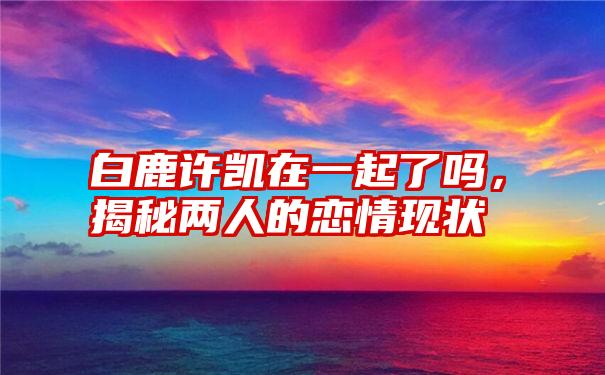 白鹿许凯在一起了吗，揭秘两人的恋情现状