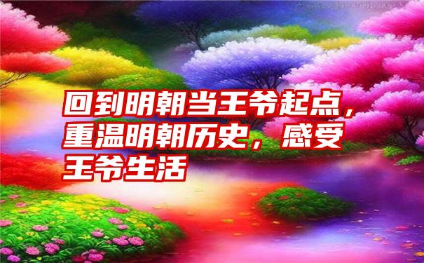 回到明朝当王爷起点，重温明朝历史，感受王爷生活