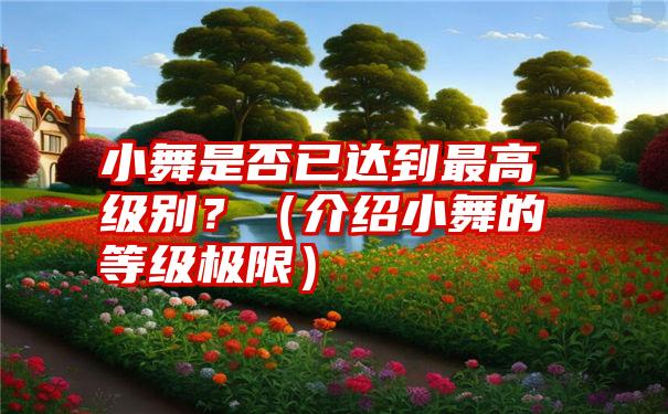 小舞是否已达到最高级别？（介绍小舞的等级极限）