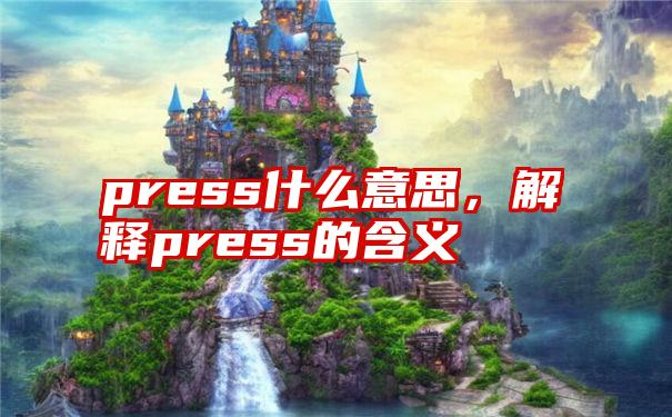 press什么意思，解释press的含义