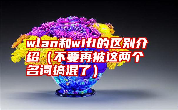 wlan和wifi的区别介绍（不要再被这两个名词搞混了）