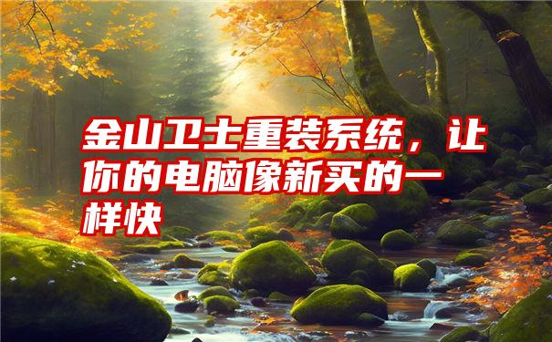 金山卫士重装系统，让你的电脑像新买的一样快