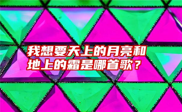 我想要天上的月亮和地上的霜是哪首歌？