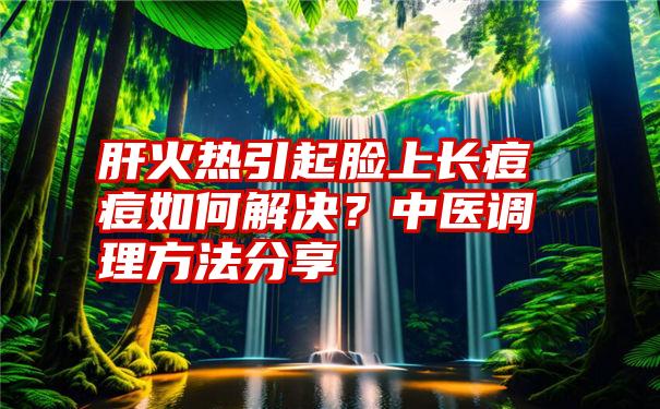 肝火热引起脸上长痘痘如何解决？中医调理方法分享