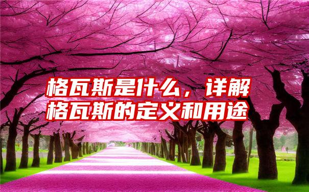 格瓦斯是什么，详解格瓦斯的定义和用途