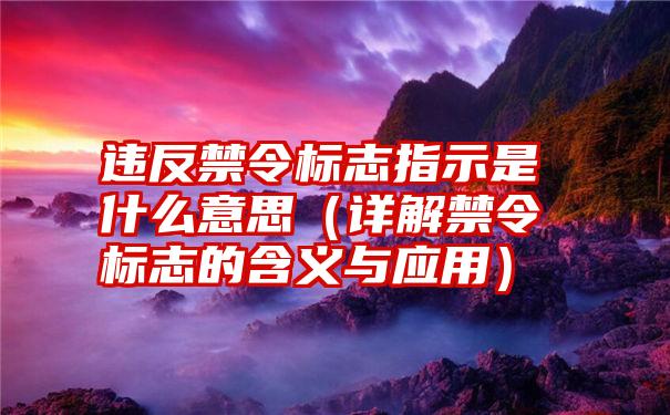 违反禁令标志指示是什么意思（详解禁令标志的含义与应用）