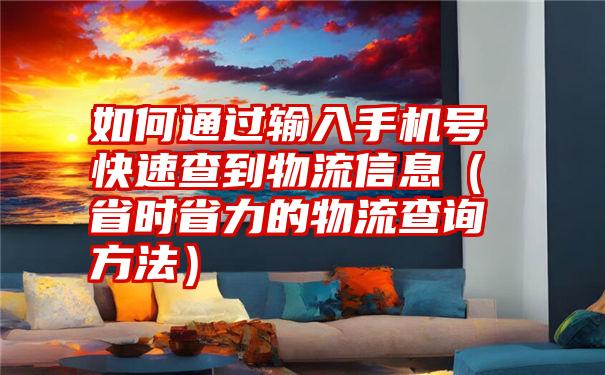 如何通过输入手机号快速查到物流信息（省时省力的物流查询方法）