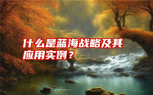 什么是蓝海战略及其应用实例？