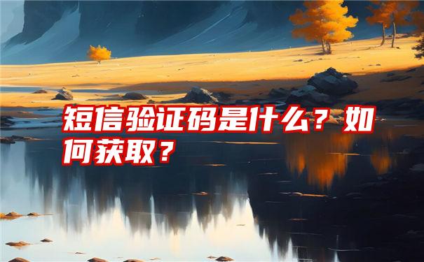 短信验证码是什么？如何获取？