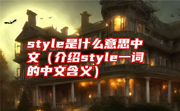 style是什么意思中文（介绍style一词的中文含义）