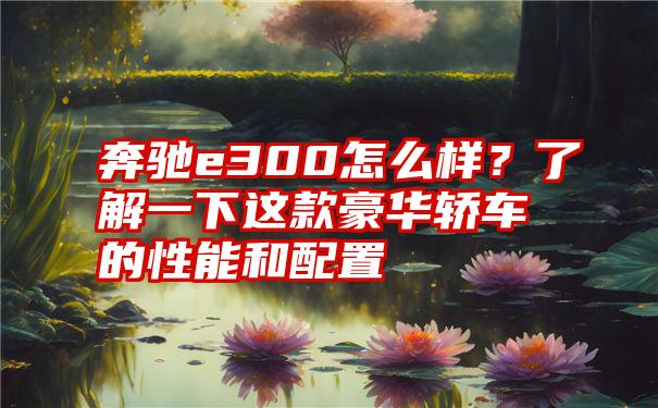 奔驰e300怎么样？了解一下这款豪华轿车的性能和配置