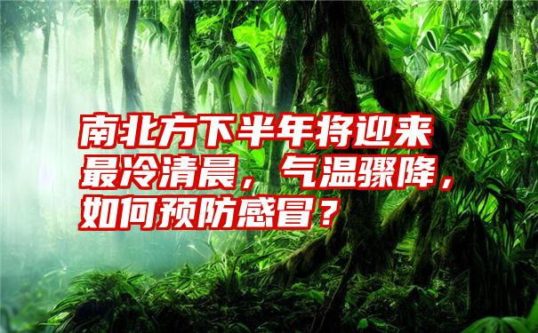 南北方下半年将迎来最冷清晨，气温骤降，如何预防感冒？