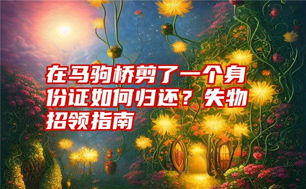 在马驹桥剪了一个身份证如何归还？失物招领指南