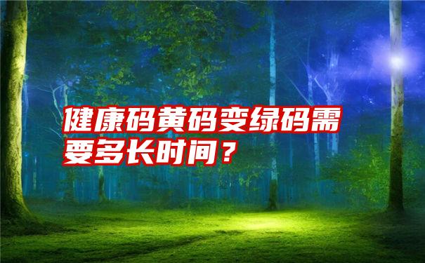 健康码黄码变绿码需要多长时间？