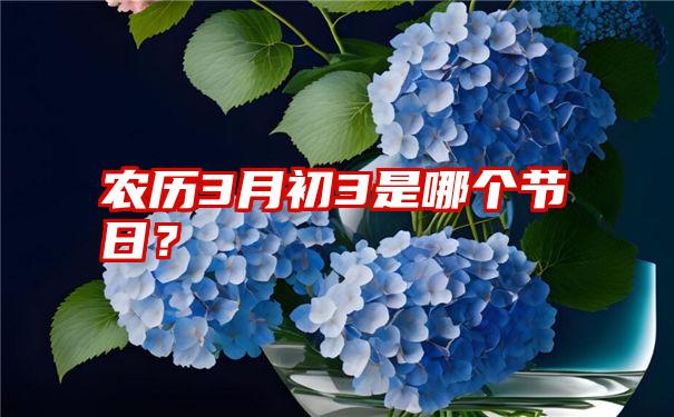 农历3月初3是哪个节日？