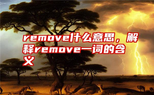 remove什么意思，解释remove一词的含义