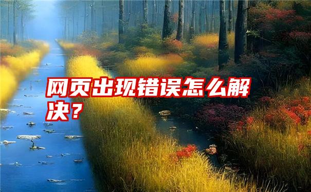 网页出现错误怎么解决？