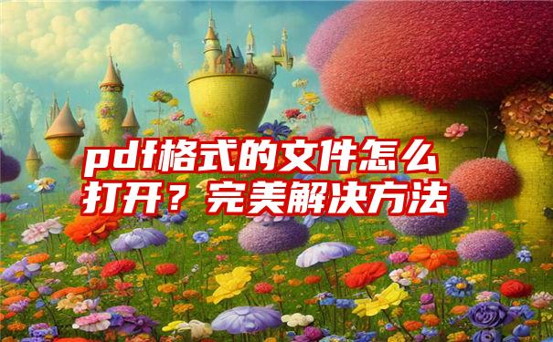 pdf格式的文件怎么打开？完美解决方法