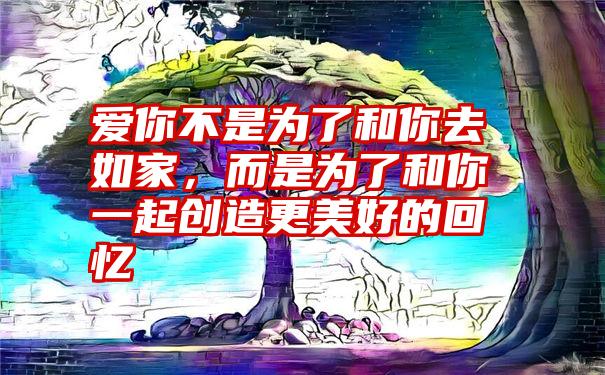 爱你不是为了和你去如家，而是为了和你一起创造更美好的回忆