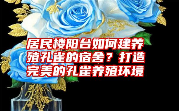 居民楼阳台如何建养殖孔雀的宿舍？打造完美的孔雀养殖环境