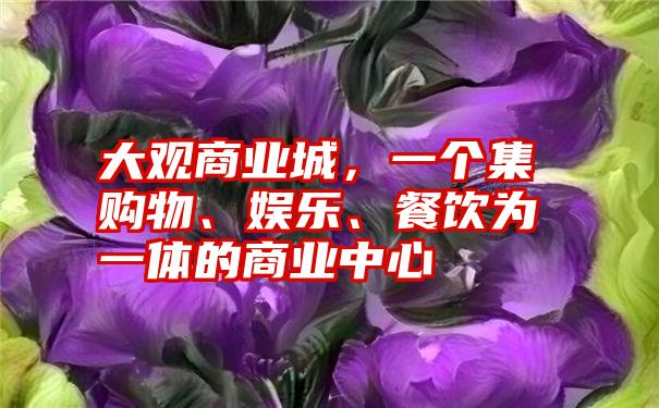 大观商业城，一个集购物、娱乐、餐饮为一体的商业中心