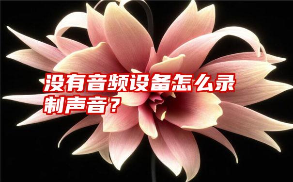 没有音频设备怎么录制声音？