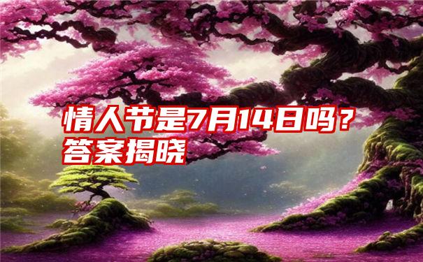 情人节是7月14日吗？答案揭晓