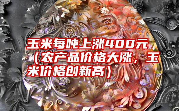 玉米每吨上涨400元（农产品价格大涨，玉米价格创新高）