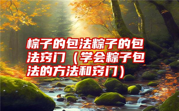 棕子的包法粽子的包法窍门（学会粽子包法的方法和窍门）