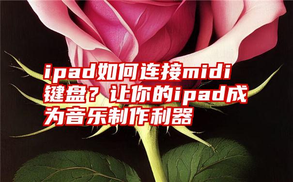 ipad如何连接midi键盘？让你的ipad成为音乐制作利器