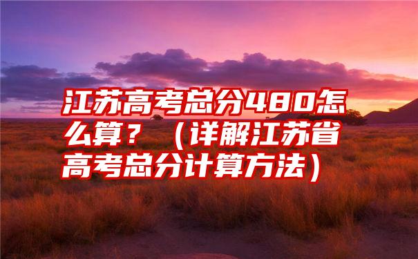 江苏高考总分480怎么算？（详解江苏省高考总分计算方法）