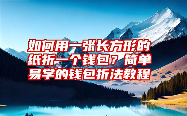 如何用一张长方形的纸折一个钱包？简单易学的钱包折法教程