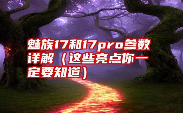 魅族17和17pro参数详解（这些亮点你一定要知道）