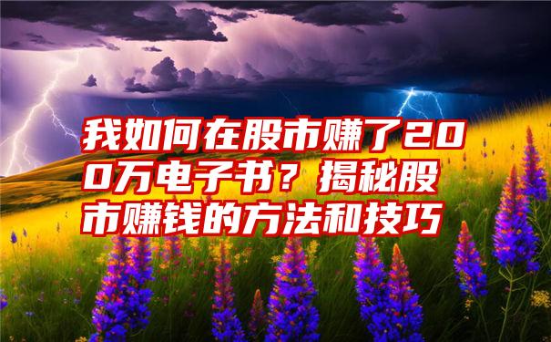 我如何在股市赚了200万电子书？揭秘股市赚钱的方法和技巧