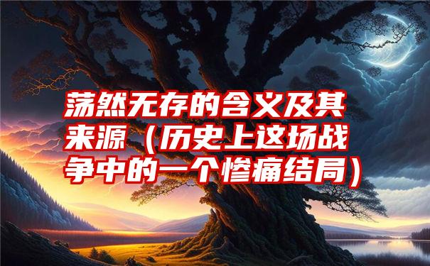 荡然无存的含义及其来源（历史上这场战争中的一个惨痛结局）