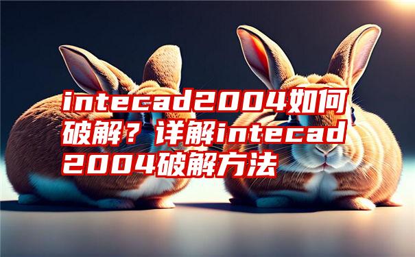 intecad2004如何破解？详解intecad2004破解方法