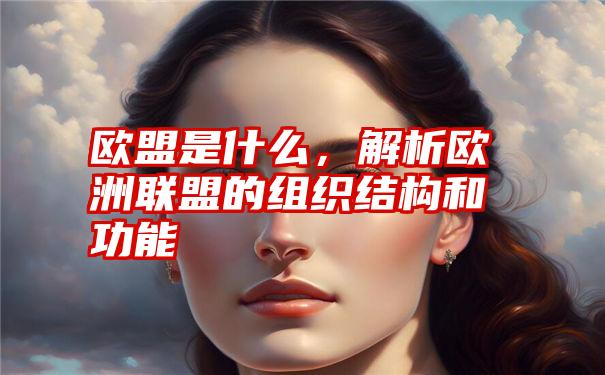 欧盟是什么，解析欧洲联盟的组织结构和功能