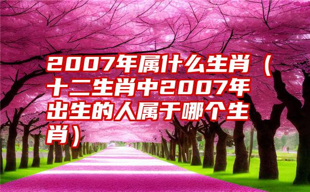 2007年属什么生肖（十二生肖中2007年出生的人属于哪个生肖）