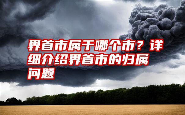 界首市属于哪个市？详细介绍界首市的归属问题